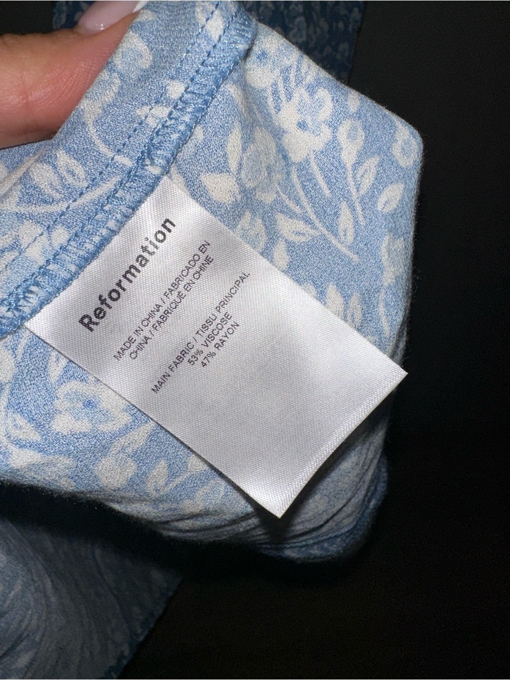 Reformation Felix Blue Floral Print Tie-Front Mini Sundress Size 0 - Picture 8 of 8